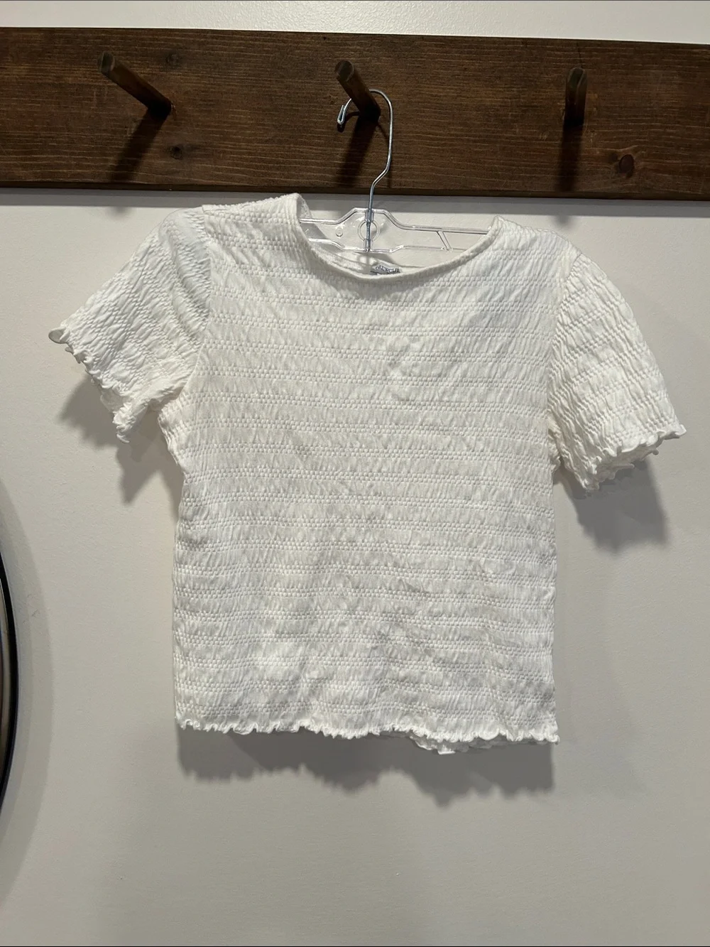 Crewcuts White Textured Short Sleeve Top